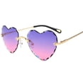 thumbnail image 3 of Women's Heart-shaped Rimless Sunglasses Designer Tinted Lens Eyewear Shades, 3 of 6