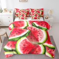 thumbnail image 1 of Erosebridal Ensembles de Literie à Imprimé Melon D\'eau Format Double, Ensembles de Douillette Thème Fruit 3D avec Draps, Réversible 7 Pcs, 1 of 5