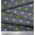 thumbnail image 3 of Soimoi Rayon Fabric Geometric Shapes,Crocodile & Rhinoceros Kids Print Fabric by Yard 56 Inch Wide, 3 of 3