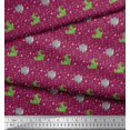 thumbnail image 2 of Soimoi Poly Crepe Fabric Geometric Shapes,Crocodile & Rhinoceros Kids Print Fabric by The Yard 42 Inch Wide, 2 of 3