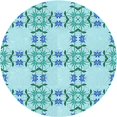 thumbnail image 1 of Ahgly Company Machine Washable Indoor Round Transitional Tron Blue Area Rugs, 6' Round, 1 of 7