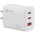 thumbnail image 1 of OXAA 65W USB C Charger GaN 3-Port,2 USB C and 1 USB A ,PD 3.0- Fast Charge for Laptops, iOS & Android Devices, Compact & Travel Ready, 1 of 7