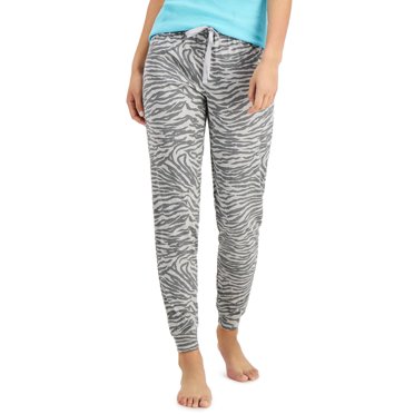 Jenni by Jennifer Moore Women’s Knit Jogger Pajama Lounge Pants, Zebra Gray, X-Small