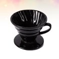 thumbnail image 3 of 1pc Ceramic Cone Shape Design Coffee Filter Cup Coffeepot Handmade Coffee Maker for Home Office (Black for 1-4 People Use), 3 of 8