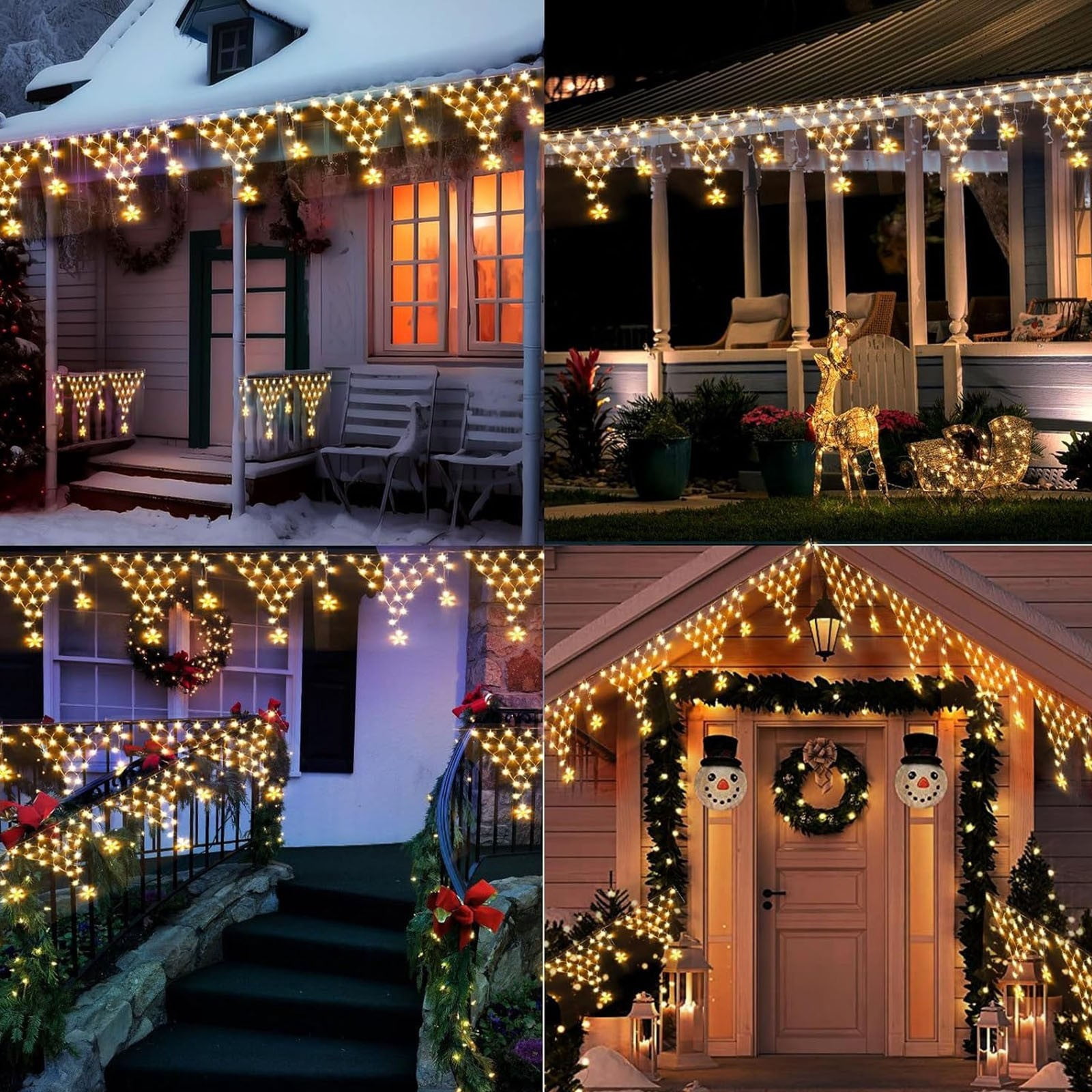 Leutsin Christmas Lights Outdoor Decorations 13ft 200 LED Christmas Lights with 12 Star 8 Modes Dimmable String Light with Remote Timer For Wedding Party,Clearance Deals