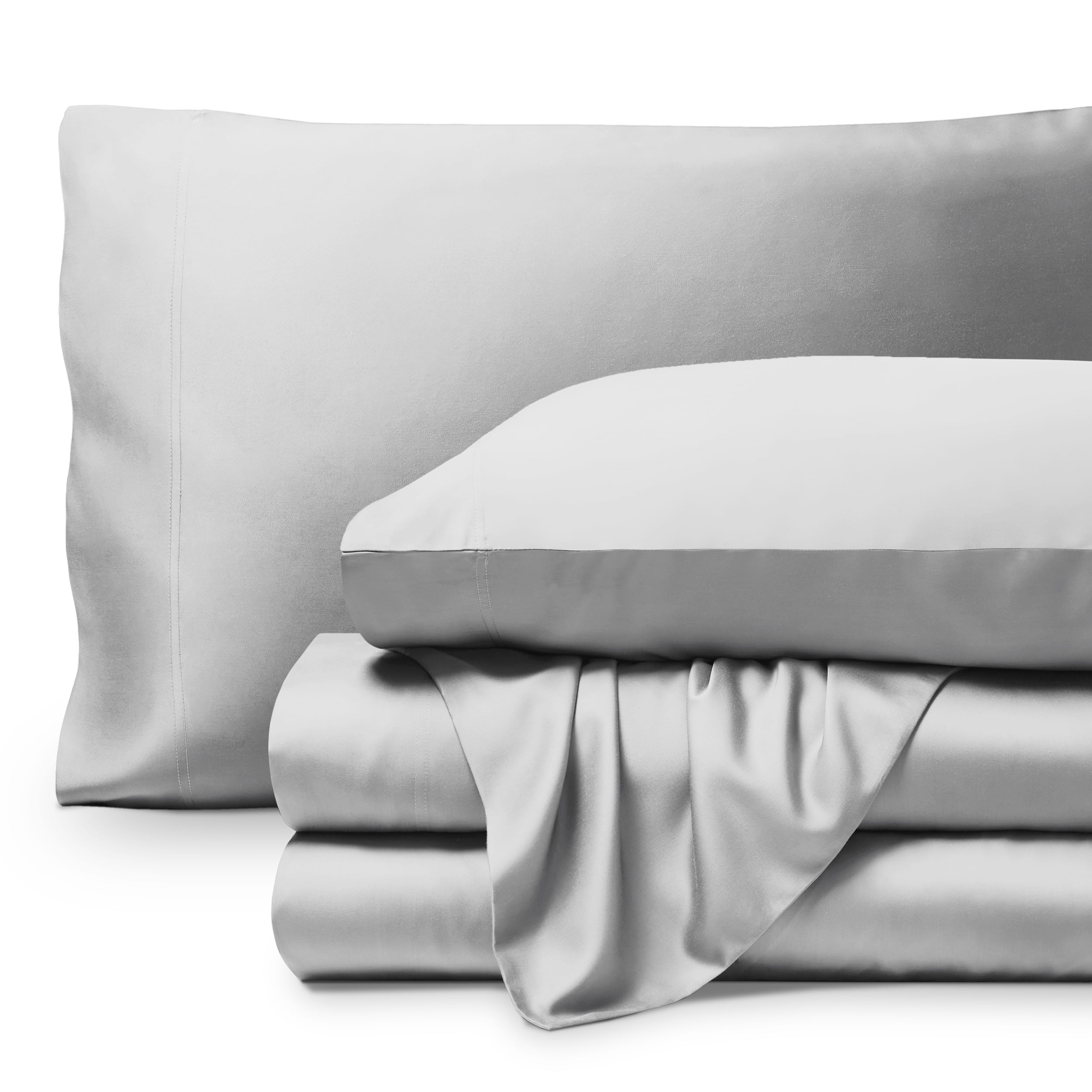 Bare Home Bamboo Sheet Set - Made from Rayon Fibers - Deep Pockets - 4 Piece - Queen, Cloud Gray