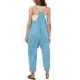 thumbnail image 3 of Girls Overall Bow Print Jumpsuits Rompers for Girls Sleeveless Rompers with Pockets Girls Outfits Size 6-7 Y, 3 of 5