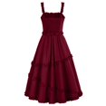 thumbnail image 4 of Pisexur Robe Renaissance pour Femme à Encolure Carrée, Robe Maxi à Dos Nu, Mode, Volants, Robes de Cocktail, Élégante, Sans Manches, Robe d'Invitée de Mariage, Couleur Unie, Fluide, Robes de Retour à la Maison, 4 of 6