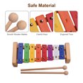 thumbnail image 2 of Wood Pine Xylophone 8-Note 3mm Colorful Aluminum Plate C Key Percussion Toddle Kid Musical Toy, 2 of 7