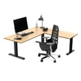 thumbnail image 3 of Desky Zero Bamboo L-Shape Office Desk - Bamboo / 72 x 30 x 70 x 24 inches / Space Grey, 3 of 9
