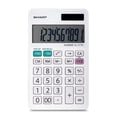thumbnail image 1 of Calculatrice de bureau Sharp EL377W pour l’école primaire, le secondaire et le bureau, écran à 10 chiffres à double alimentation, touches de taxe et mémoire à 4 touches, 1 of 4