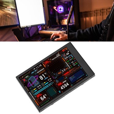 Computer Temp Monitor, Dimmable Professional PC Temperature Display Dual USB Port Auto Off  For Gaming
