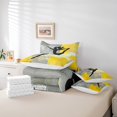 thumbnail image 4 of YST Ensemble de Couette Dégradé Jaune Gris, 7 Pcs, Design Aquarelle Abstrait Moderne, Polyester, Format Grand Lit (7 Unités), 4 of 4