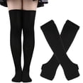 thumbnail image 2 of letairis Complete Wardrobe Versatile Socks With Long Gloves Set Comfortable To Wear Black 1Set, 2 of 6