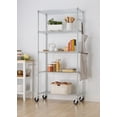 thumbnail image 2 of TRINITY EcoStorage™ 5-Tier Wire Shelving Rack | 36" X 18" X 72" | Nsf | Includes Wheels | Chrome, 2 of 9
