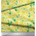 thumbnail image 3 of Soimoi Yellow Poly Georgette Fabric Flower Watercolor Decor Fabric Printed BTY 42 Inch Wide, 3 of 3