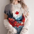 thumbnail image 4 of Pisexur Hauts pour Femmes, Hauts de Sortie pour Femmes, Hauts pour Dames, Hauts de Printemps pour Femmes 2025, Nouveau T-shirt à Manches Courtes à Col Rond Décontracté Imprimé pour Femmes Multicolore, P, 4 of 5
