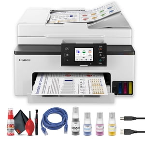 Canon MAXIFY GX2020 MegaTank Imprimante tout-en-un sans fil Copie d'impression par balayage de fax avec kit de nettoyage, câble Ethernet (modèle international)
