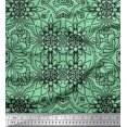 thumbnail image 1 of Soimoi Poly Georgette Fabric Floral & Moroccan Damask Ethnic Print Fabric by The Yard 52 Inch Wide, 1 of 3