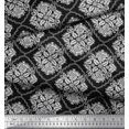 thumbnail image 2 of Soimoi Polyester Crepe Fabric Damask,Leaves & Floral Block Print Fabric by Yard 52 Inch Wide, 2 of 3