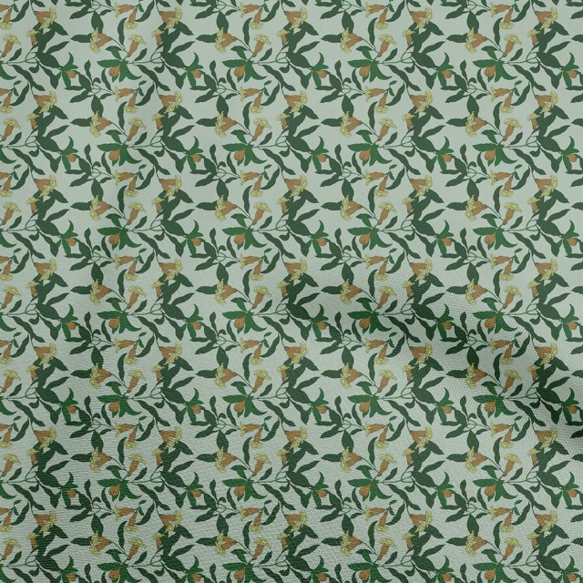 oneOone Tissu Polyester Spandex Vert Menthe Floraux Matériel de Robe Tissu Imprimé Tissu au Mètre 56 Pouces de Large