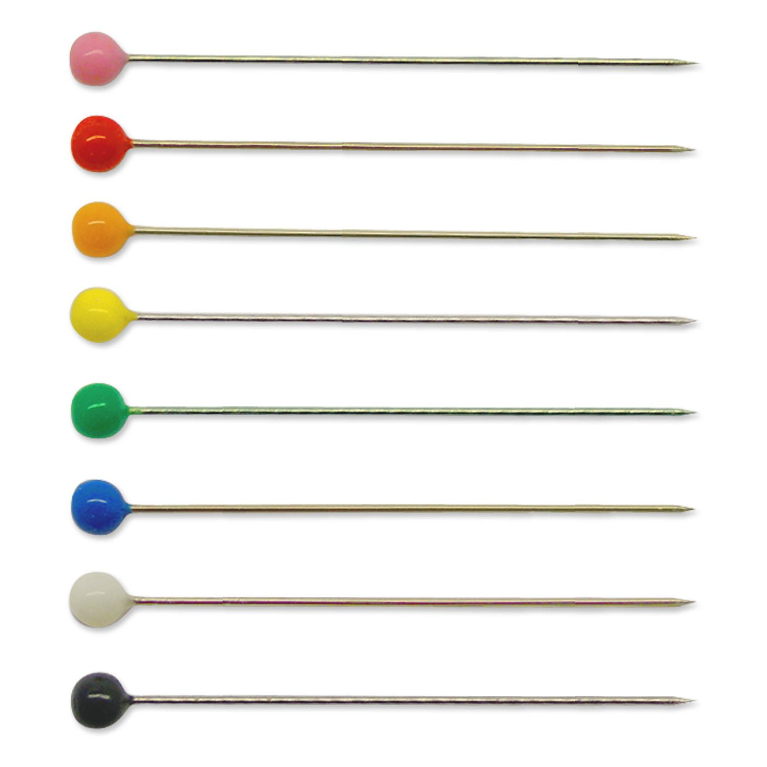 UNIQUE CREATIV Plastic Head Pins - Assorted Colours, 32 mm (1.26 in) × 0.7 (0.03 in), 100-Pack