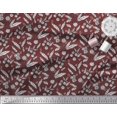 thumbnail image 3 of Soimoi Polyester Crepe Fabric Leaves & Floral Block Printed Fabric 1 Yard 42 Inch Wide, 3 of 3