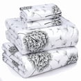 thumbnail image 1 of RUVANTI Draps 100 % Coton – Literie Percale Format Full, Rafraîchissante et Respirante, Motif Floral, Durable avec une Sensation Nette, Douce et Confortable, Poche de 16 Pouces, Ensemble 4 Pcs, Pissenlit, 1 of 8