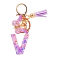 thumbnail image 4 of TopLLC Tools&Home Improvement Initial Letter Keychains For Women Tassel Purple Cute Car Keychain For Wallet Backpack Bag A chopper, 4 of 4