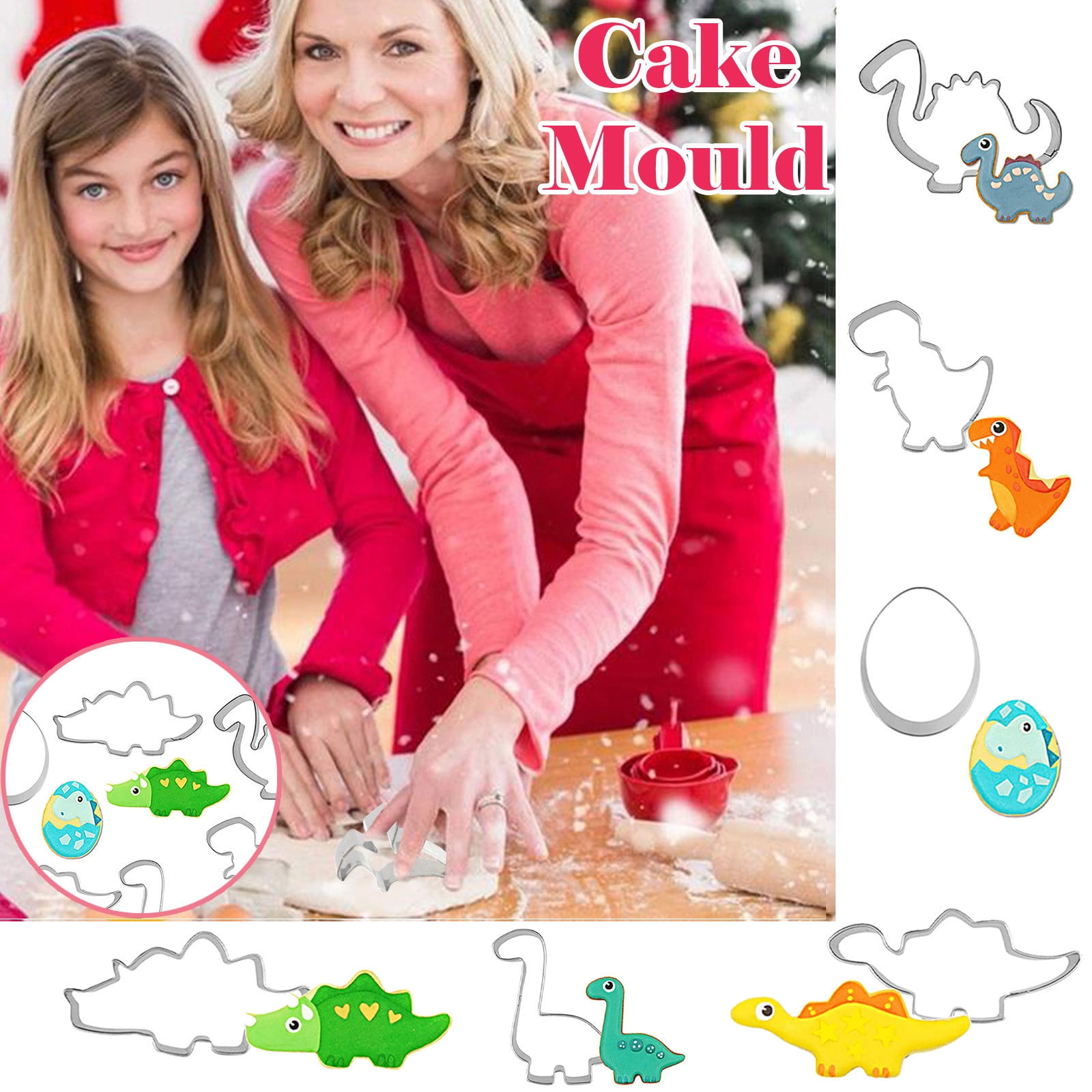 Dvkptbk Baking Molds Creative Dinosaur Shape Stainless Steel Diy Mould Baking Mould Kitchen Tool Kitchen Gadgets on Clearance