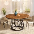 thumbnail image 2 of Fnova 47.24" Modern Round Dining Table for 4 with Wood Tabletop, Kitchen Table for Dining Room, Brown, 2 of 11