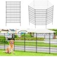 thumbnail image 1 of Garden Fence Metal Decorative Fence H x W ( Panels Total Length . ft) Dog Fence No Dig Fence Rustproof Animal Barrier Fencing for Dog Rabbits and Patio Yard, 1 of 9