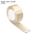 thumbnail image 2 of Unique Bargains 1.5 Inch Wide 24 Yards Satin Ribbon, 2 Pack Double Face Solid Crafts Roll for Party Home DIY Wrapping Decoration, Beige, 2 of 6