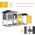 thumbnail image 4 of PawHut 2-tier Wooden Rabbit Hutch w/ Ramp and Outdoor Run, Grey, 4 of 10