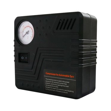 KAKOWELY air compressor DC 12V 19 Cylinders 120W Air Compressor Pump Portable Electric Tire Inflator with Pressure Gauge (Black)5.12"X4.92"X1.97"
