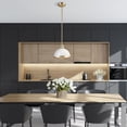 thumbnail image 4 of Beckett 1-Light Pendant, Matte White, Matte Brass Accents, 4 of 9