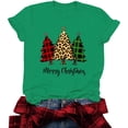thumbnail image 1 of Jsaierl T-Shirts de Noël pour Femmes Mignons à Imprimé d'Arbre de Noël T-Shirts Décontractés à Col Rond Tunique Tenues de Festival Manches Courtes Hauts Cadeaux, 1 of 3