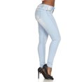 thumbnail image 4 of Cover Girl Jeans Juniors Low Rise Waisted Butt Shaping Skinny Light Blue Size 7, 4 of 5