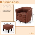 thumbnail image 4 of Giantex Fauteuil d'Appoint Pivotant avec Ottoman, Fauteuil Club Tonneau Moderne, Sofa Simple Pivotant avec Repose-Pieds, Brun, 4 of 9