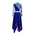 thumbnail image 2 of Nyeemya Robe de Danse Lyrique pour Femmes Manches Longues Métalliques Imprimé Rétro Coloré Tunique de Danse Culte Bleu TG, 2 of 6