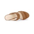 thumbnail image 4 of BLISSFUL STEP Women's Open Toe Chunky High Heel Slide Sandals Camel 8.5, 4 of 6