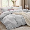 thumbnail image 2 of Bedsure Misty Grey Duvet Cover Queen Size - Soft Prewashed Queen Duvet Cover Set, 3 Pieces, 1 Duvet Cover 90x90 Inches with Zipper Closure and 2 Pillow Shams, Comforter Not Included, 2 of 6