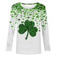 thumbnail image 4 of Chemises pour Femmes Mode Jour de la Saint-Patrick Imprimé Manches Longues Col Rond Blouse Blouses pour Femmes, 4 of 5
