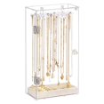 thumbnail image 1 of Riforla Acrylic Necklace Display Stand Desktop Jewelry Organizer Box with Door Bracelet Storage Rack Jewelry Box Clear, 1 of 9