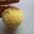 thumbnail image 2 of Fuzzy Ball Keychain Supple Comfortable Lovely Key Rings Adorable Practical Key Chains Women for Children Adults Elderly Students Yellow 9cm, 2 of 7