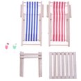 thumbnail image 1 of 1 Ensemble de Mini Chaise de Plage Miniature Chaise de Table Décorative Chaise Longue de Plage Mini Chaise Pliante, 1 of 8