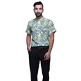 thumbnail image 1 of BESTMAN Short Sleeve Mandarin Collar Shirts For Men Cotton Button Down Shirt, 1 of 5