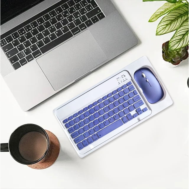 Rvkxad Clavier Bluetooth à Commande Magnétique, Ensemble Sans Fil, Mini Clavier et Souris Portables pour Téléphones et Tablettes, Accessoires d'Informatique Mobile
