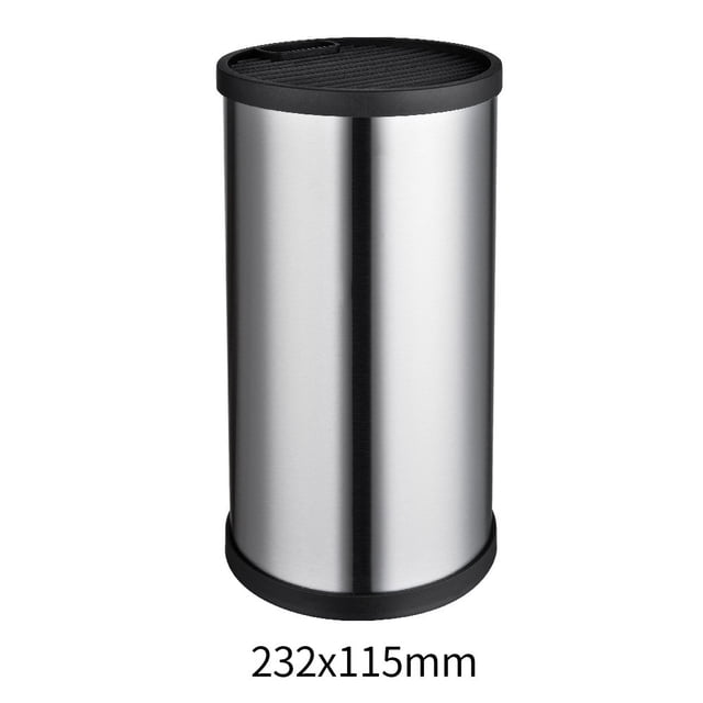 Stainless Steel Knife Block Set (2-Pack) Round Knife Holders with Ventilated Drainage Holes, Removable Tray, Non-Slip Base for Kitchen Countertop