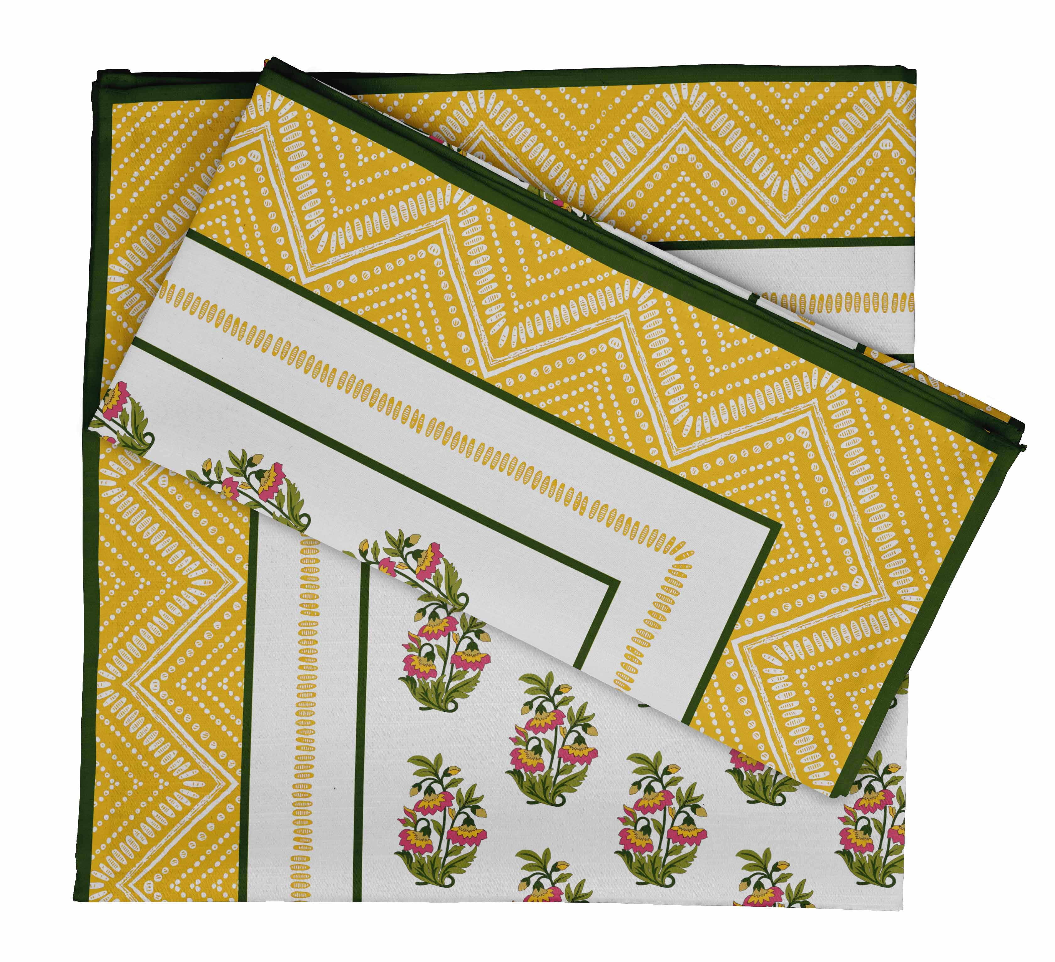 Vargottam Collection de Luxe Linge de Table Décor Serviette en Coton Tissu Imprimé Serviettes Réutilisables Ensemble de 6, 20 X 20 - Bloc Asiatique